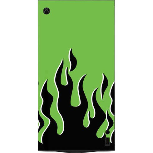Green Flames XBox Series X Digital Edition Console Skin