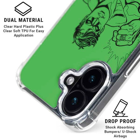 DC Comics Green Lantern Comic Pop iPhone 16 Plus Clear Case