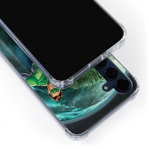 DC Comics Green Lantern Action Pose in Space Galaxy A55 5G Clear Case