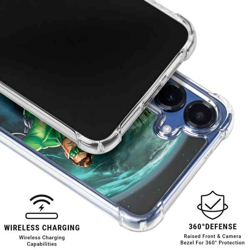 DC Comics Green Lantern Action Pose in Space Galaxy S25 Plus Clear Case