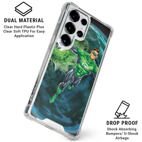 DC Comics Green Lantern Action Pose in Space Galaxy S25 Ultra Clear Case