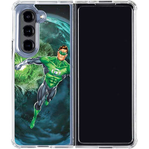 DC Comics Green Lantern Action Pose in Space Galaxy Z Fold5 5G Clear Case