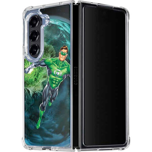 DC Comics Green Lantern Action Pose in Space Galaxy Z Fold5 5G Clear Case