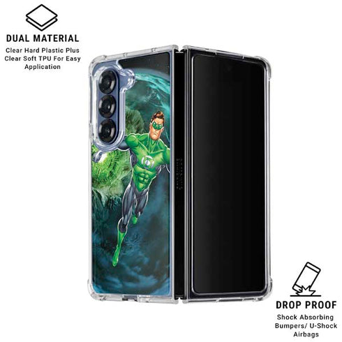 DC Comics Green Lantern Action Pose in Space Galaxy Z Fold6 Clear Case