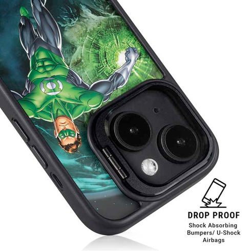 DC Comics Green Lantern Action Pose in Space iPhone 14 Plus Kickstand Case