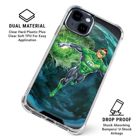 DC Comics Green Lantern Action Pose in Space iPhone 15 Clear Case