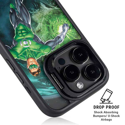 DC Comics Green Lantern Action Pose in Space iPhone 15 Pro Kickstand Case