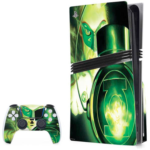 DC Comics Green Lantern Portrait Art By Alex Ross PS5 Pro Disk Bundle Skin