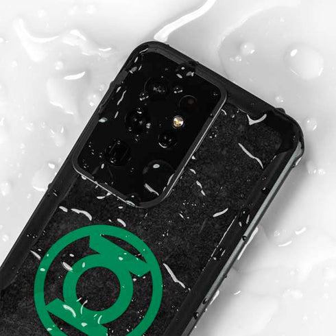 DC Comics Green Lantern Logo Black Background Galaxy S24 Ultra Waterproof Case