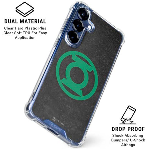 DC Comics Green Lantern Logo Black Background Galaxy S25 FE Clear Case
