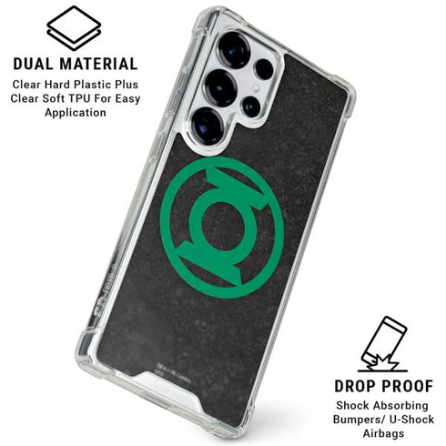 DC Comics Green Lantern Logo Black Background Galaxy S25 Ultra Clear Case