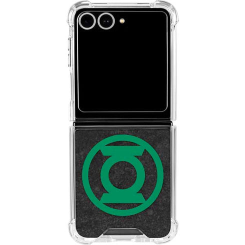 DC Comics Green Lantern Logo Black Background Galaxy Z Flip7 Clear Case
