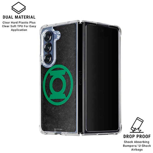 DC Comics Green Lantern Logo Black Background Galaxy Z Fold7 Clear Case