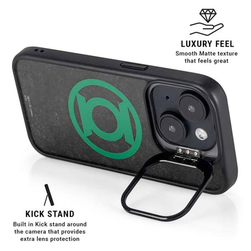 DC Comics Green Lantern Logo Black Background iPhone 14 Plus Kickstand Case
