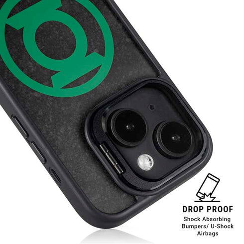 DC Comics Green Lantern Logo Black Background iPhone 14 Plus Kickstand Case