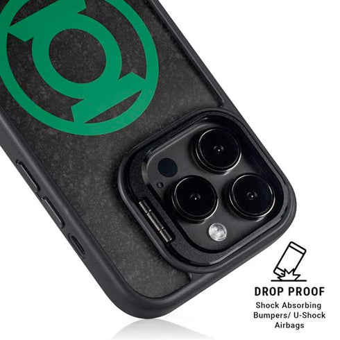 DC Comics Green Lantern Logo Black Background iPhone 15 Pro Kickstand Case