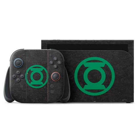 DC Comics Green Lantern Logo Black Background Nintendo Switch 2 (2025) with Joy-Con Skin