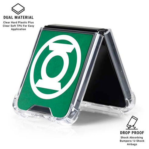 DC Comics Green Lantern Original Logo Galaxy Z Flip7 Clear Case