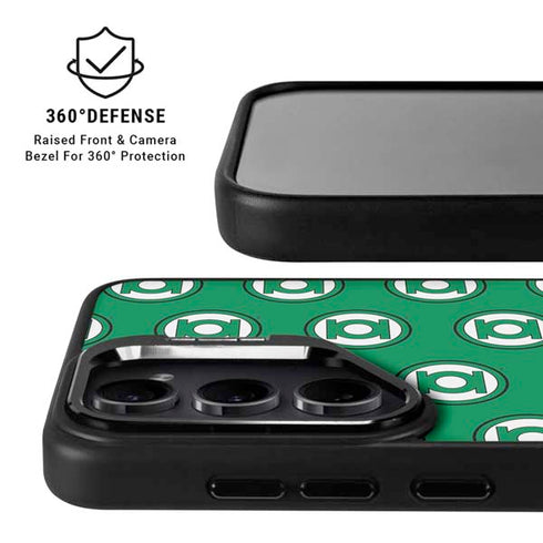 DC Comics Green Lantern Logo Pattern Galaxy S25 Ultra Kickstand Case