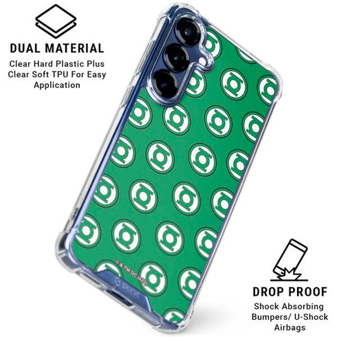 DC Comics Green Lantern Logo Pattern Galaxy S25 Clear Case
