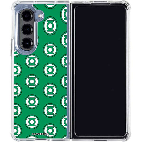 DC Comics Green Lantern Logo Pattern Galaxy Z Fold5 5G Clear Case