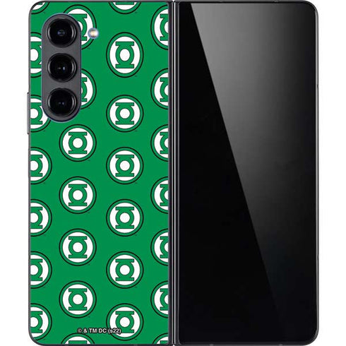 DC Comics Green Lantern Logo Pattern Galaxy Z Fold5 5G Skin