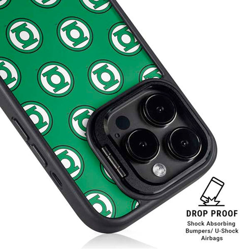 DC Comics Green Lantern Logo Pattern iPhone 14 Pro Kickstand Case