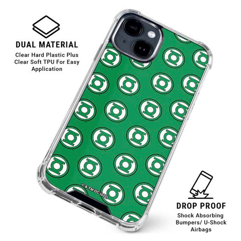 DC Comics Green Lantern Logo Pattern iPhone 15 Clear Case