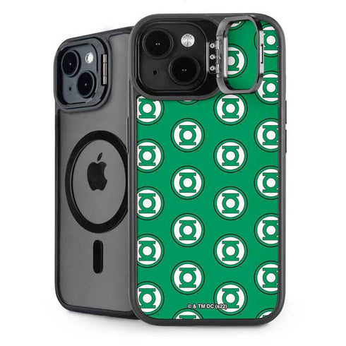 DC Comics Green Lantern Logo Pattern iPhone 15 Plus Kickstand Case