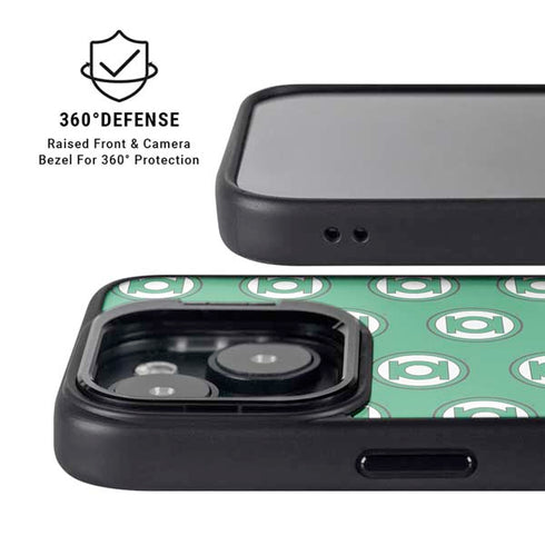 DC Comics Green Lantern Logo Pattern iPhone 15 Plus Kickstand Case