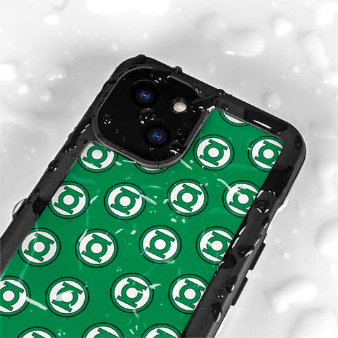DC Comics Green Lantern Logo Pattern iPhone 15 Plus Waterproof Case