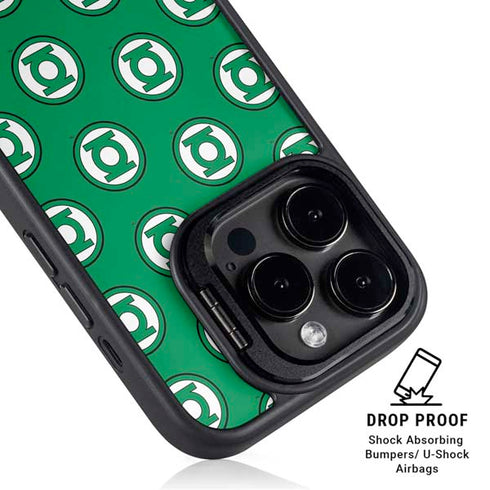 DC Comics Green Lantern Logo Pattern iPhone 15 Pro Kickstand Case