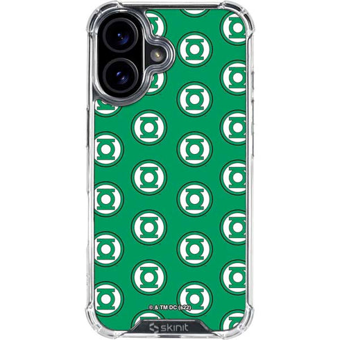 DC Comics Green Lantern Logo Pattern iPhone 16 Plus Clear Case