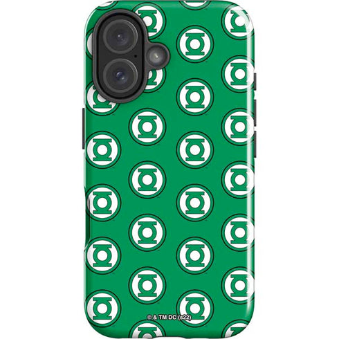 DC Comics Green Lantern Logo Pattern iPhone 16 Plus Impact Case