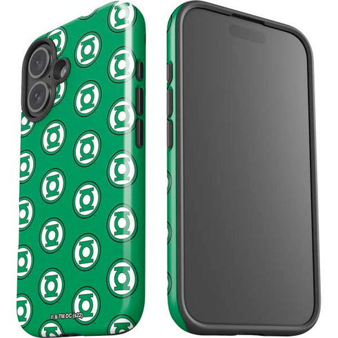 DC Comics Green Lantern Logo Pattern iPhone 16 Plus Impact Case