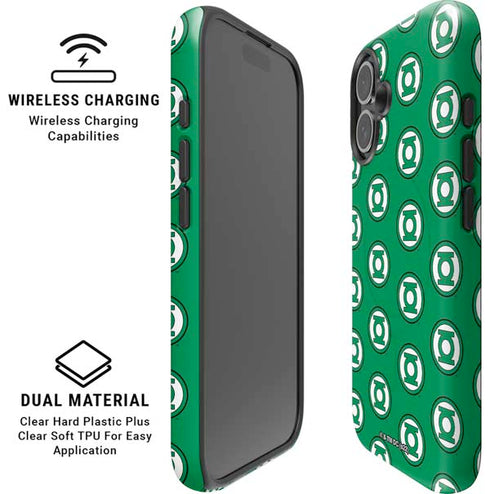 DC Comics Green Lantern Logo Pattern iPhone 16 Plus Magsafe Impact Case