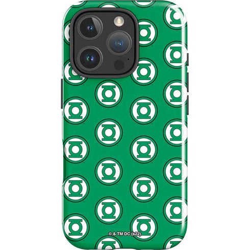 DC Comics Green Lantern Logo Pattern iPhone 16 Pro Max Impact Case