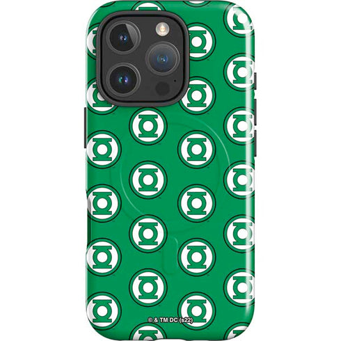 DC Comics Green Lantern Logo Pattern iPhone 16 Pro Max Magsafe Impact Case
