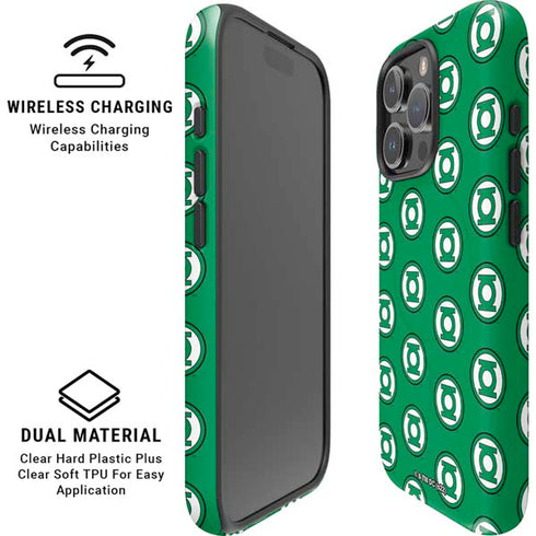 DC Comics Green Lantern Logo Pattern iPhone 16 Pro Max Magsafe Impact Case