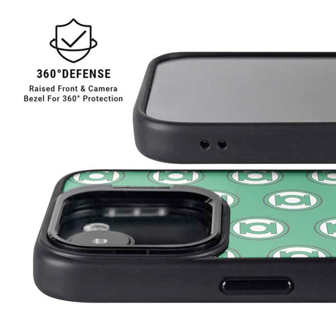 DC Comics Green Lantern Logo Pattern iPhone 16e Kickstand Case