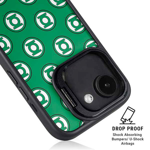 DC Comics Green Lantern Logo Pattern iPhone 16e Kickstand Case