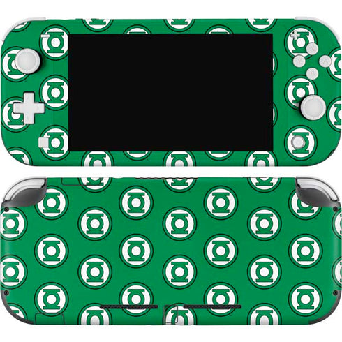 DC Comics Green Lantern Logo Pattern Nintendo Switch Lite Skin