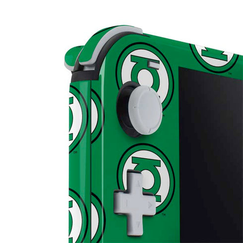 DC Comics Green Lantern Logo Pattern Nintendo Switch Lite Skin