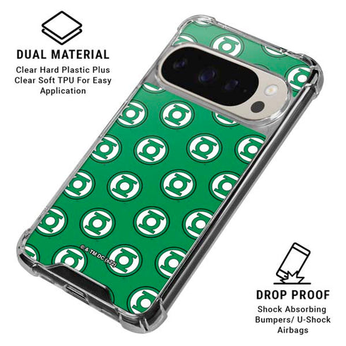 DC Comics Green Lantern Logo Pattern Pixel 9/9 Pro Clear Case