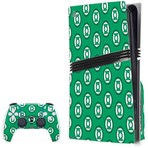 DC Comics Green Lantern Logo Pattern PS5 Pro Disk Bundle Skin