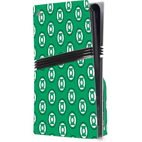 DC Comics Green Lantern Logo Pattern PS5 Pro Disk Console Skin