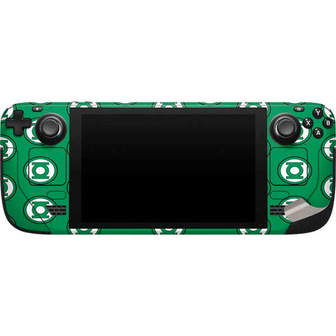 DC Comics Green Lantern Logo Pattern Steam Deck Handheld Gaming Computer Skin
