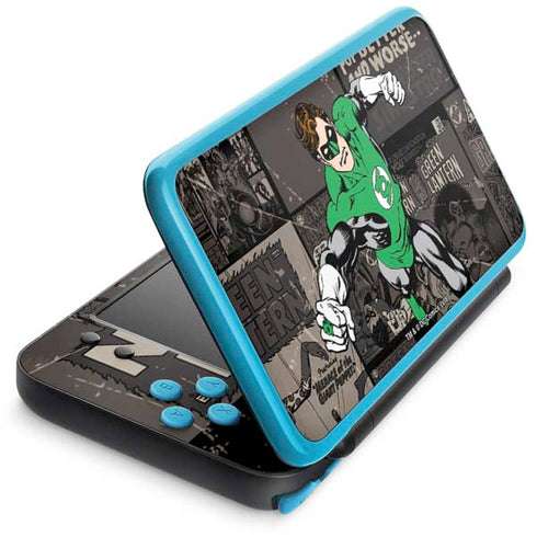 DC Comics Green Lantern Vintage Action Pose Pattern Nintendo 2DS XL (2017) Skin