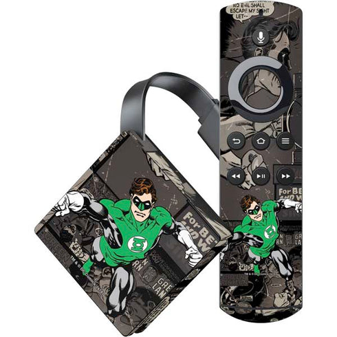 DC Comics Green Lantern Vintage Action Pose Pattern Amazon Fire TV Skin