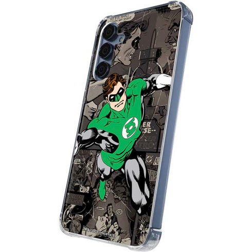 DC Comics Green Lantern Vintage Action Pose Pattern Galaxy A35 5G Clear Case